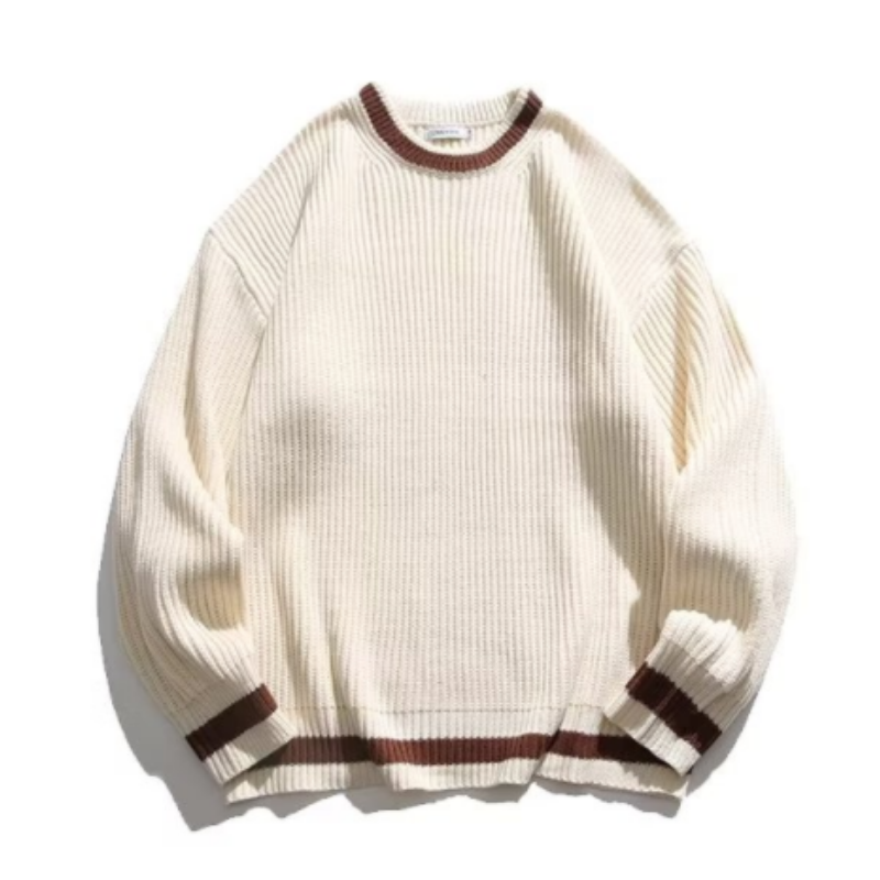 Loose Solid Striped Sweater