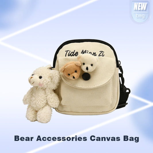 Bear Accessories Canvas Bag