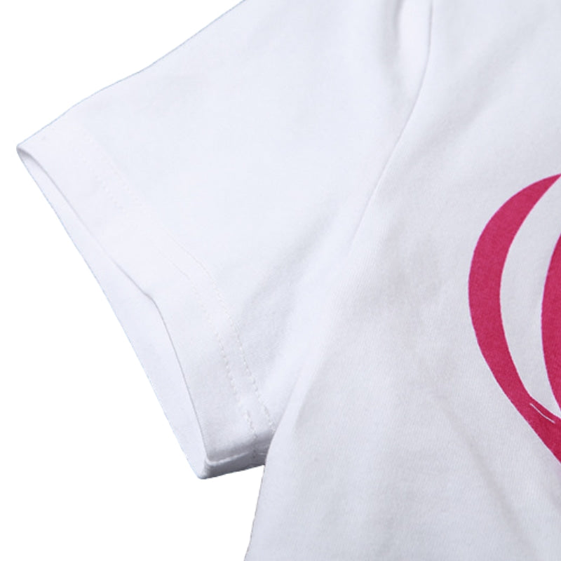 Pink Letter Bandage Crop T-shirts