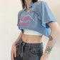 Letters Print Crop T-shirt