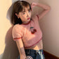 Cherry Print Sweater Crop T-shirt