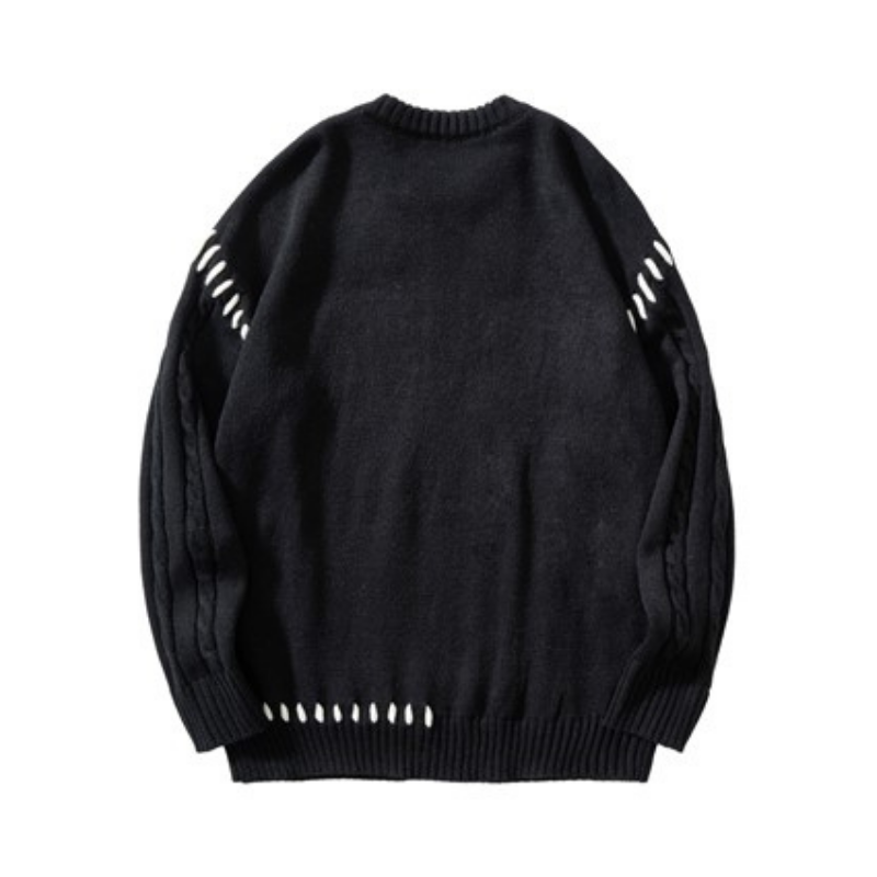 High Street Letter Embroidered Twist Sweater